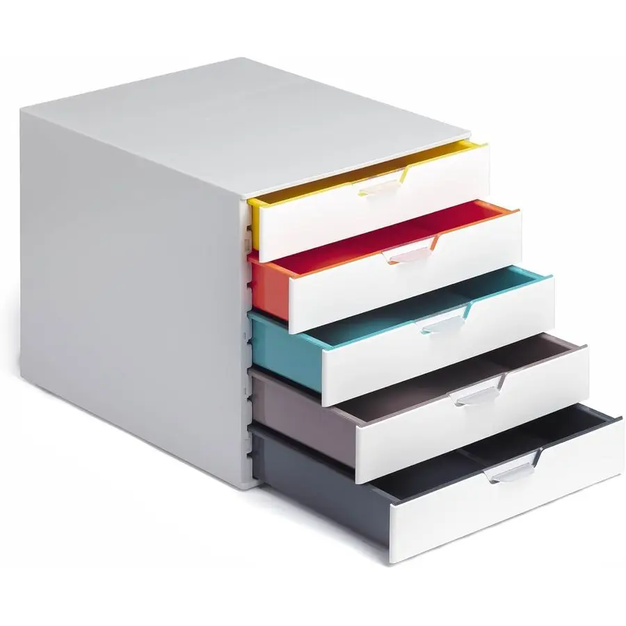 

Набор из 5 ящиков Varicolor для рабочего стола, белый, с цветовой кодировкой, для файлов формата Letter-Folio, идеально подходит для хранения документов