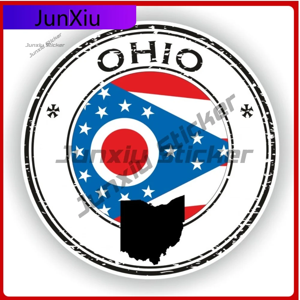 Ohio Seal Round Flag Stylish Exterior Vehicle Accent Applied To Vehicle Exterior Bodywork And Glass