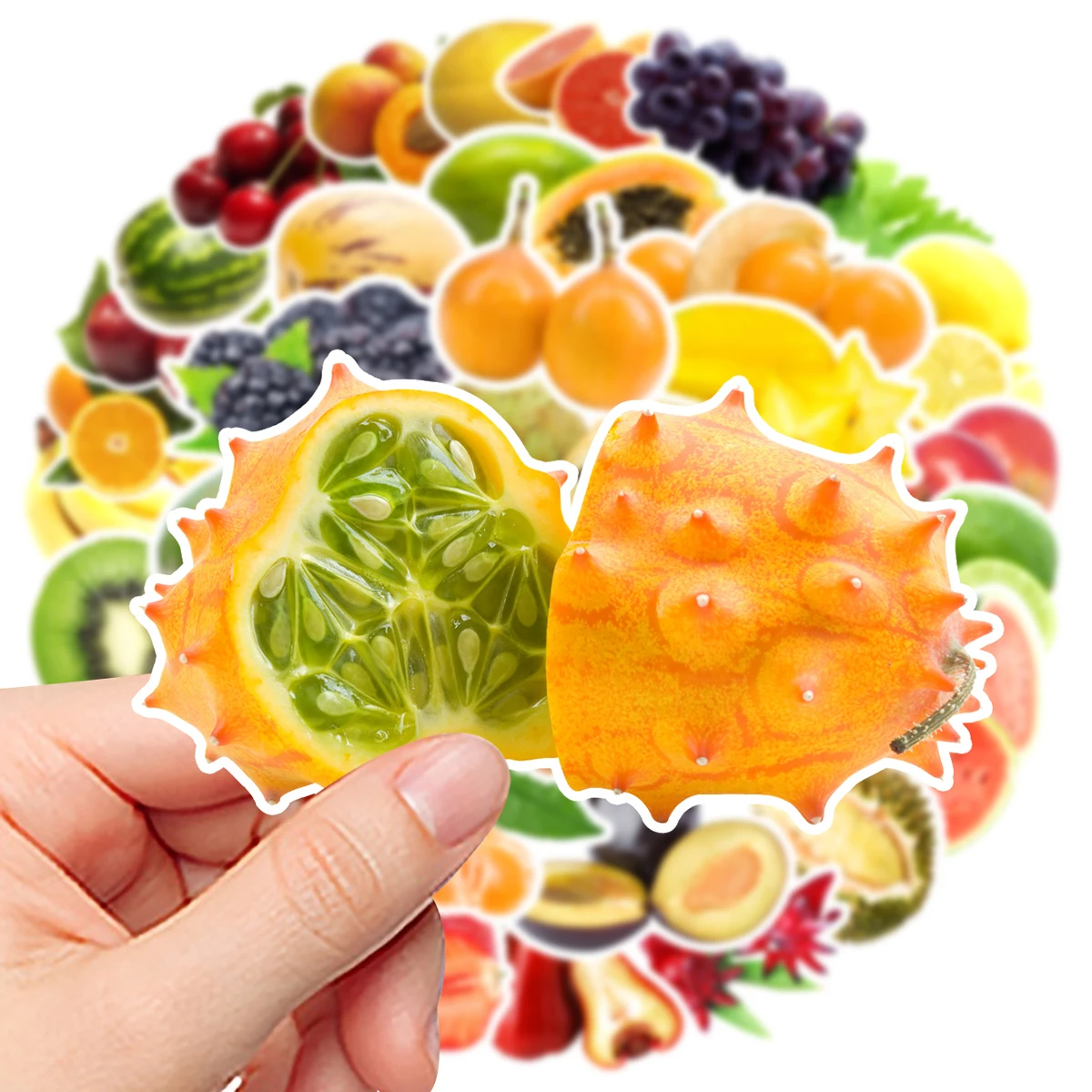 54pcs Fruit Sticker Graffiti Waterproof Sticker DIY Creative Toy Decal Water Cup Notebook