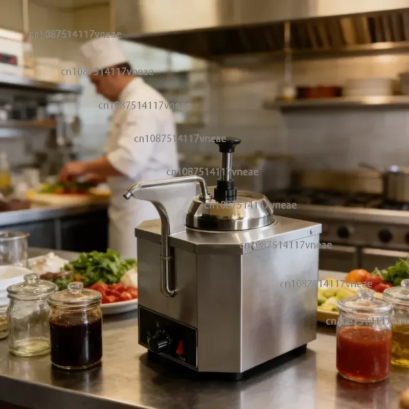 Commercial Cheese Chocolate Sauce Warmer Dispenser 570W Stainless Steel Electric with Pump Buffet Restaurant High