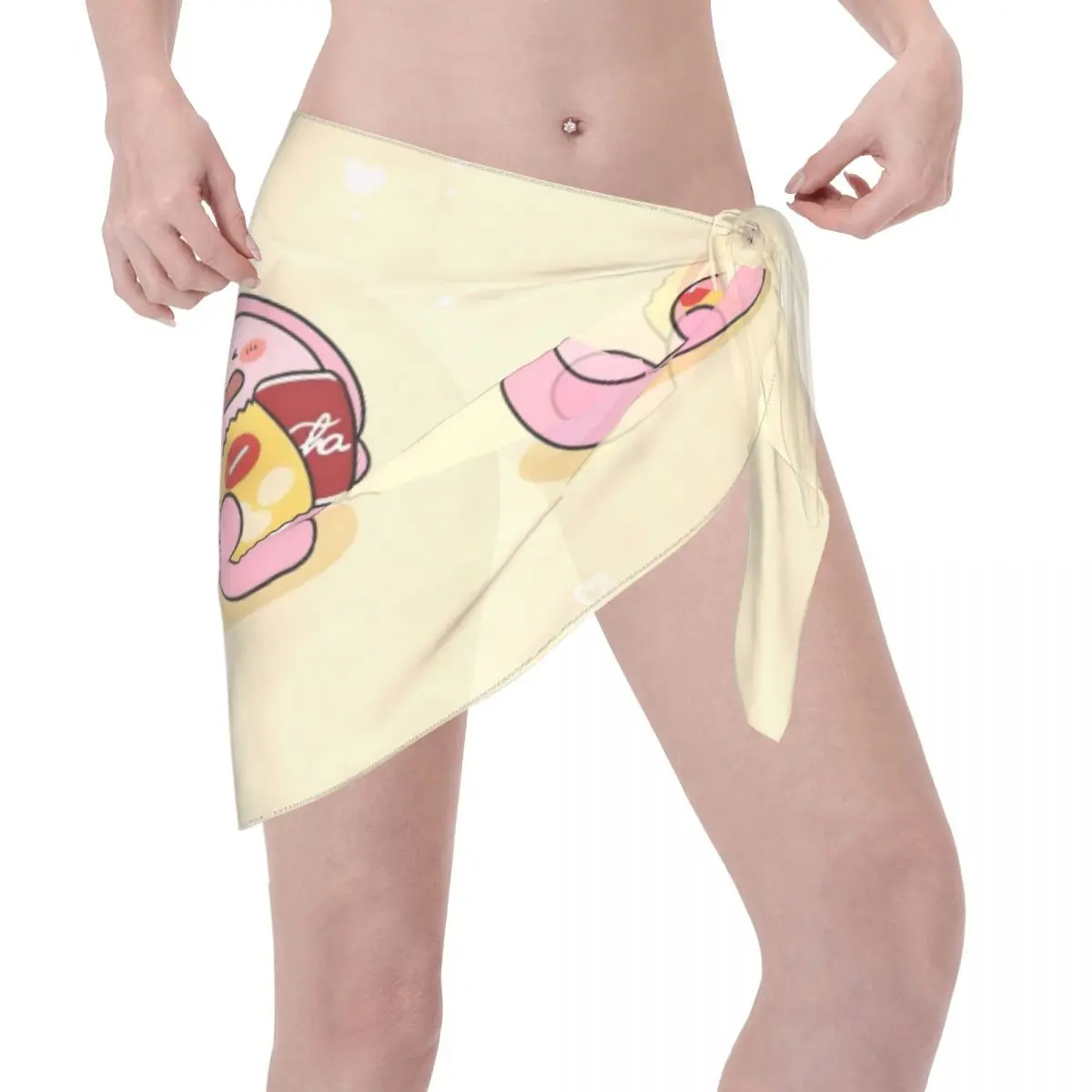 사용자 정의 만화 A-Asamimichans 비치 비키니 랩 시스루 비키니 비치 드레스 짧은 치마 쉬폰 스카프 커버 여성용