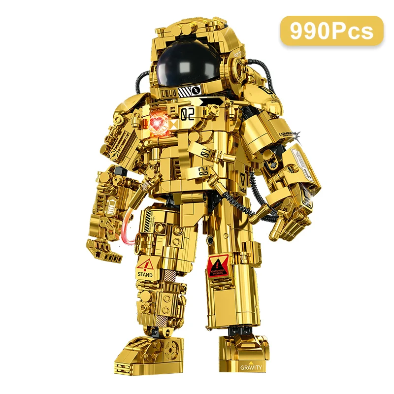 Technical City Space Astronaut Figures Model Building Blocks Exploring Gold Collection Edition Spaceman MOC Bricks Toys Kid Gift