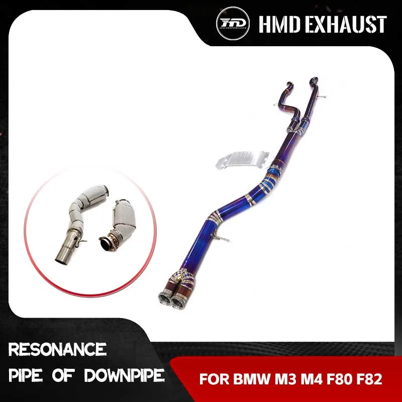 

Средняя труба HMD Ti для BMW M3 M4 F80 F82, водосточная труба SS304 с теплозащитными экранами, легкий громкий звук, выхлопная система