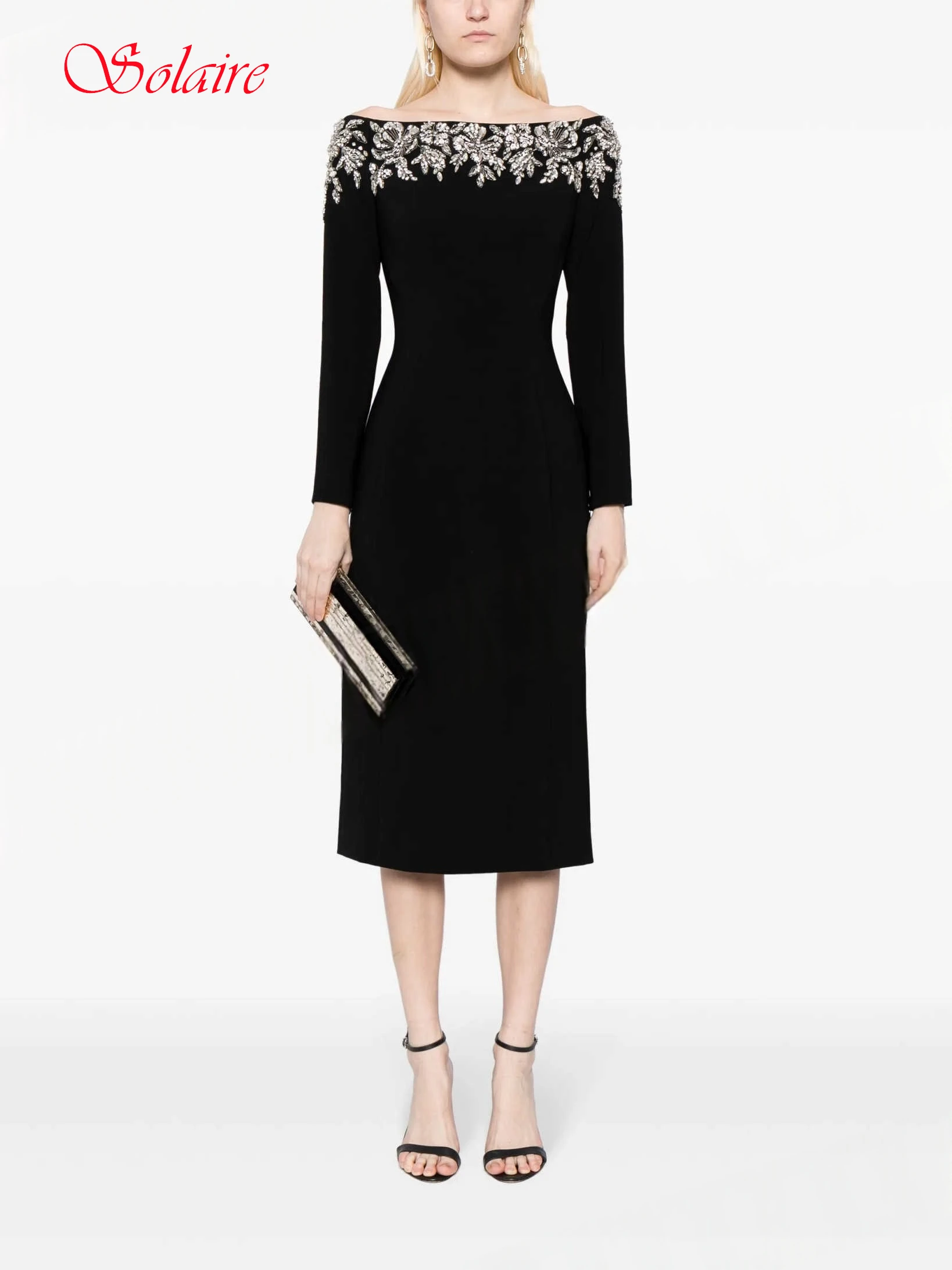 

Customized Straight Boat Neck Elegant Formal Evening Dress and Fashion Temperament Celebrity Gowns High Quality Party Dress