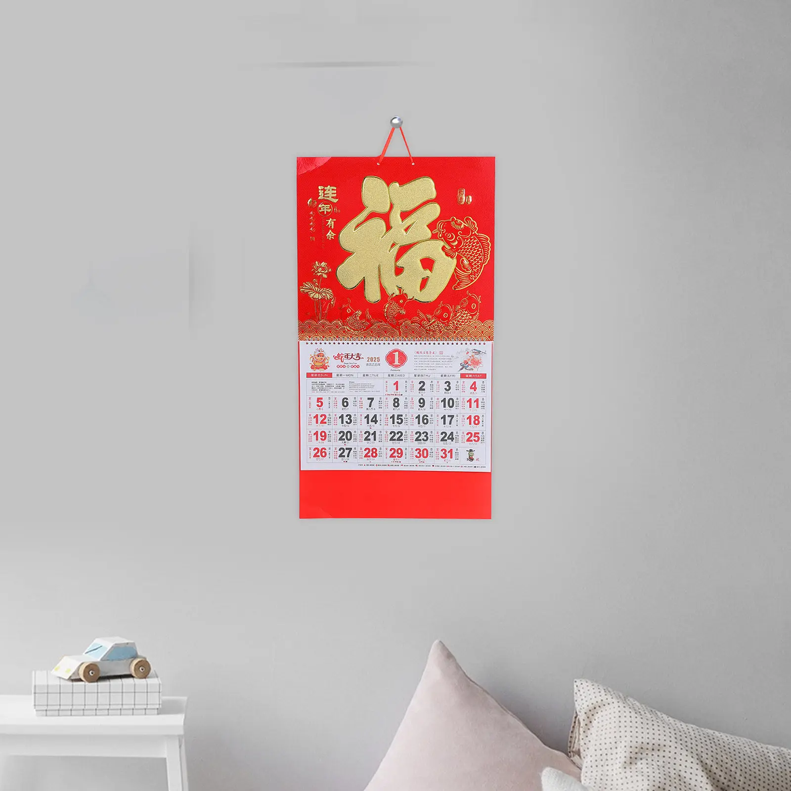 

Traditional Chinese 2025 Wall Calendar Snake Year Edition Hanging Monthly Calendar Rich Content Easy Date Solar Term Reference