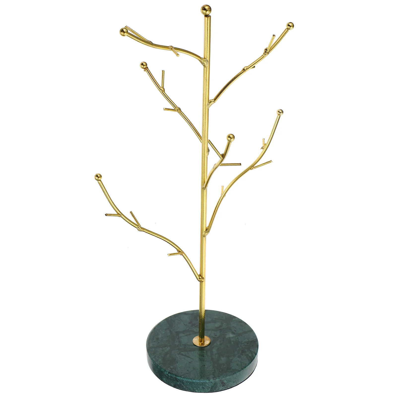 1Pcs Marble Jewelry Hanging Tree Alloy Rack Unique Design Jewelry Organizer Decorative Stand for Home Office Display