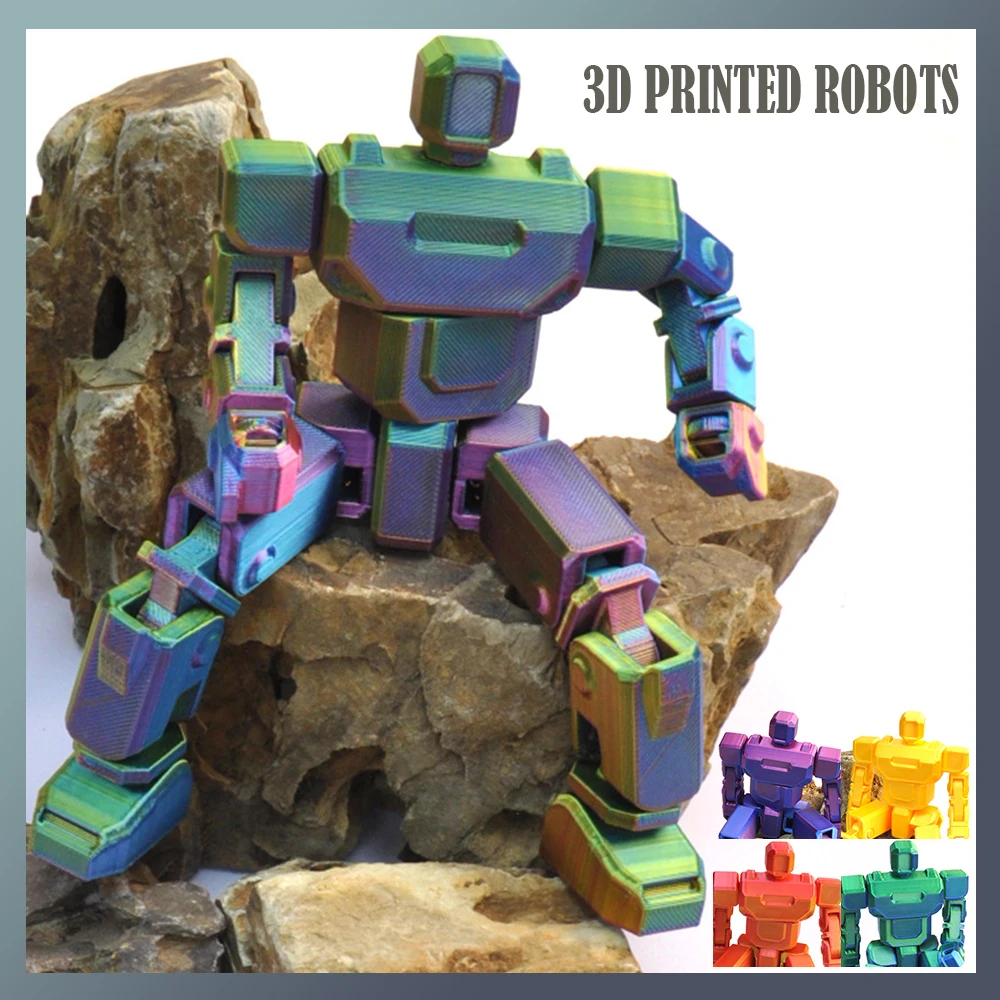 3D Printed Figures Robots Model Toys Warrior Multi-joint Movable Ornament Kids Toys Decorative Pocket Novelty Toy Boys Gifts