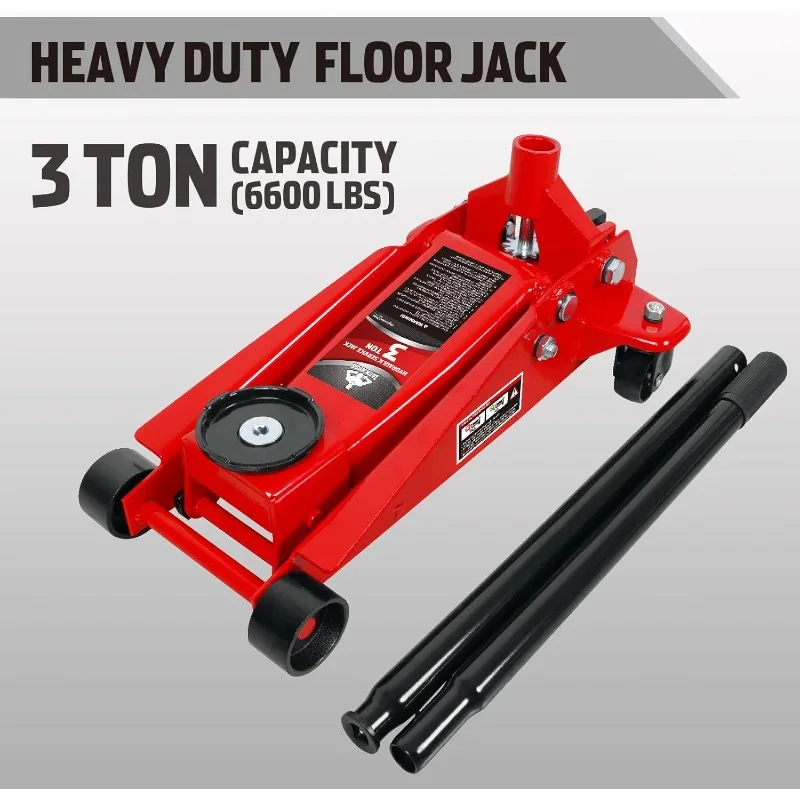 Floor 3 Ton Capacity Fast Lift Service Jack Steel Heavy Duty Hydraulic Car