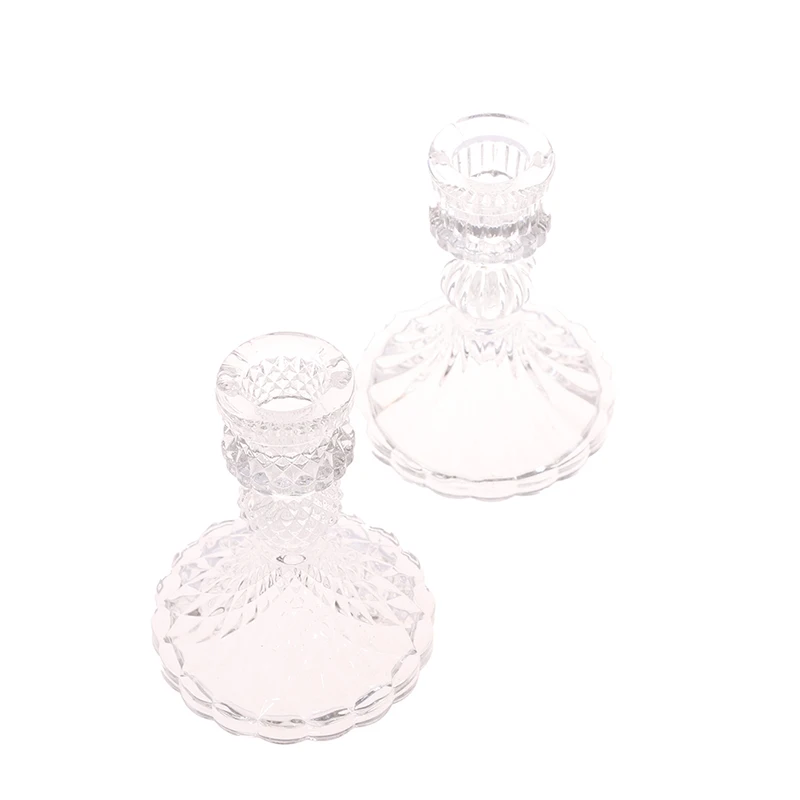 Tempat Lilin Kaca Vintage Transparan untuk Dekorasi Rumah dan Pernikahan