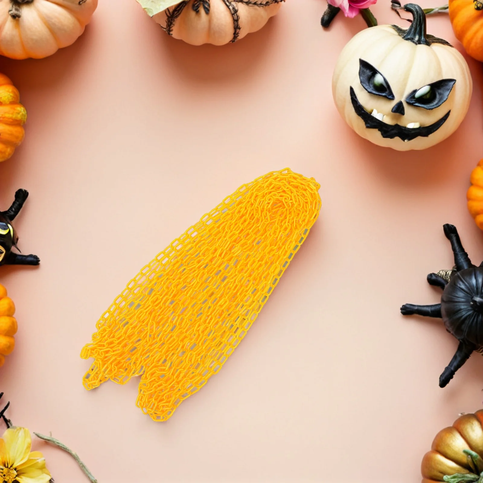 5M سلسلة من البلاستيك الأصفر الروابط حاجز التحكم في الحشود للسلامة في الأماكن المغلقة في الهواء الطلق استخدام فواصل ديكور حفل زفاف الهالوين