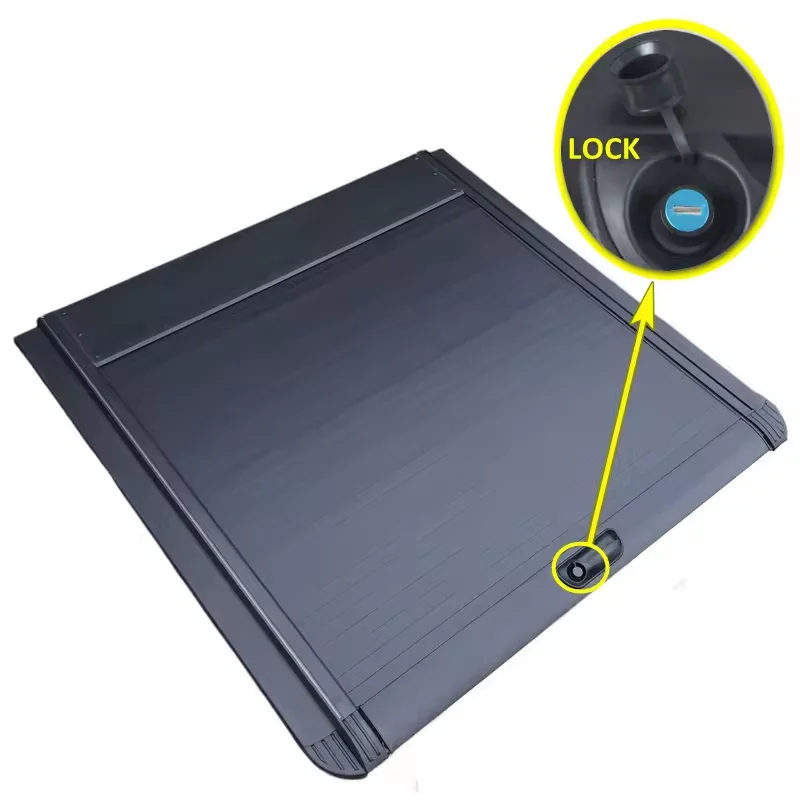 Ousaier Telescopic Aluminum Pickup Truck Roller Lid Shutters in With Lock and Trunk Top Canopy for Ford 2021 F150 5Ft 7In