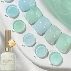 10ML Nude Green Color Gel Polish Translucent Jelly Hybrid Varnish Nail Art Soak Semi-permanent Nail Lacquer Top Coat