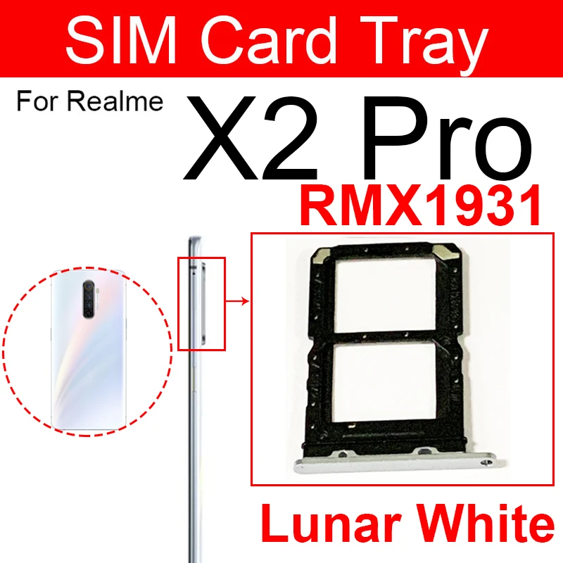 สําหรับ OPPO Realme X2 X2 Pro ซิมการ์ดถาดซ็อกเก็ตซิมการ์ดถาด SD Card Reader ช่องใส่เปลี่ยนชิ้นส่วน