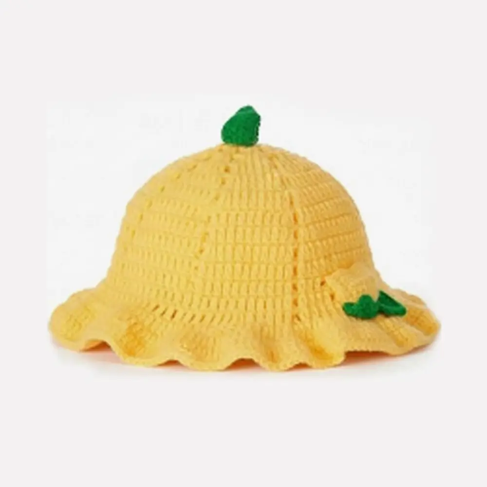 Kawaii Rüschen-Erdbeer-Strickmütze orange Stretch-Strick-Fischerhut Warme Fruchtförmige Häkelmütze für Damen/Mädchen – Detail 8