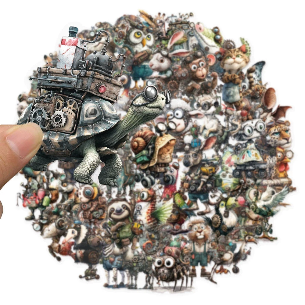 

10/30/50pcs Cool Funny Punk Mechanical Animal Stickers Decals DIY Travel Luggage Laptop Phone Waterproof Sticker for Kids Toys