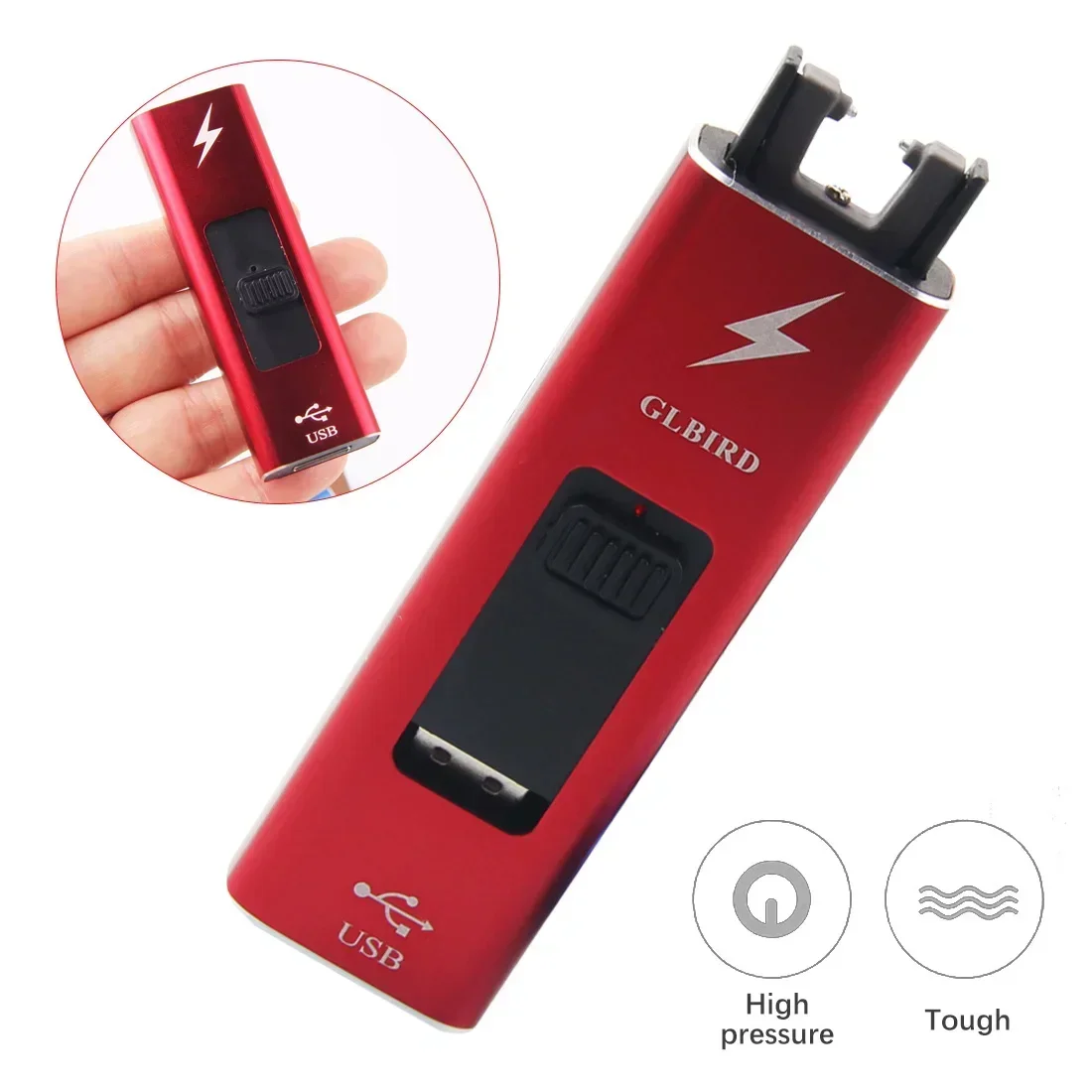 

Metal Flameless Pulse Electric Lighters Windproof Portable USB Rechargeable Lighters Single Arc Lighters, High-end Gifts