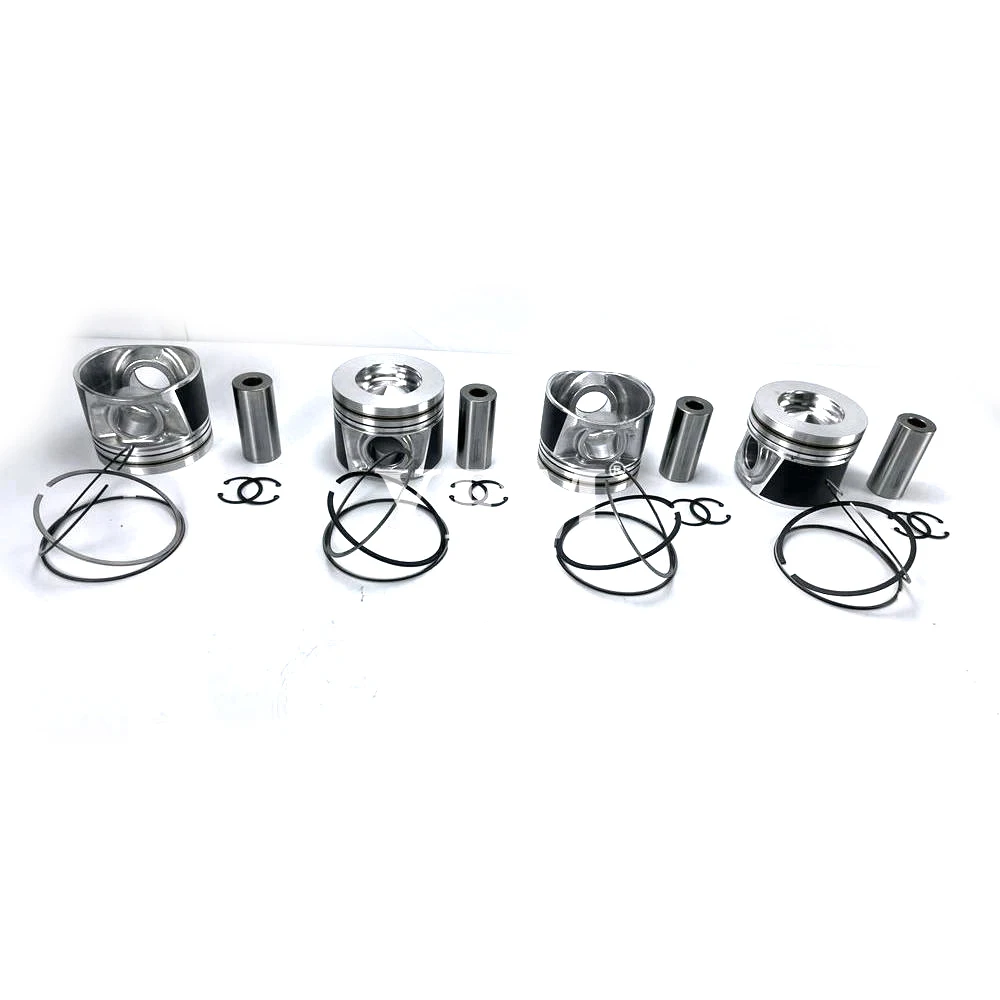 New V6108 4 Pcs V6108 Piston Kit With Pin For Kubota Excavator Engine Parts