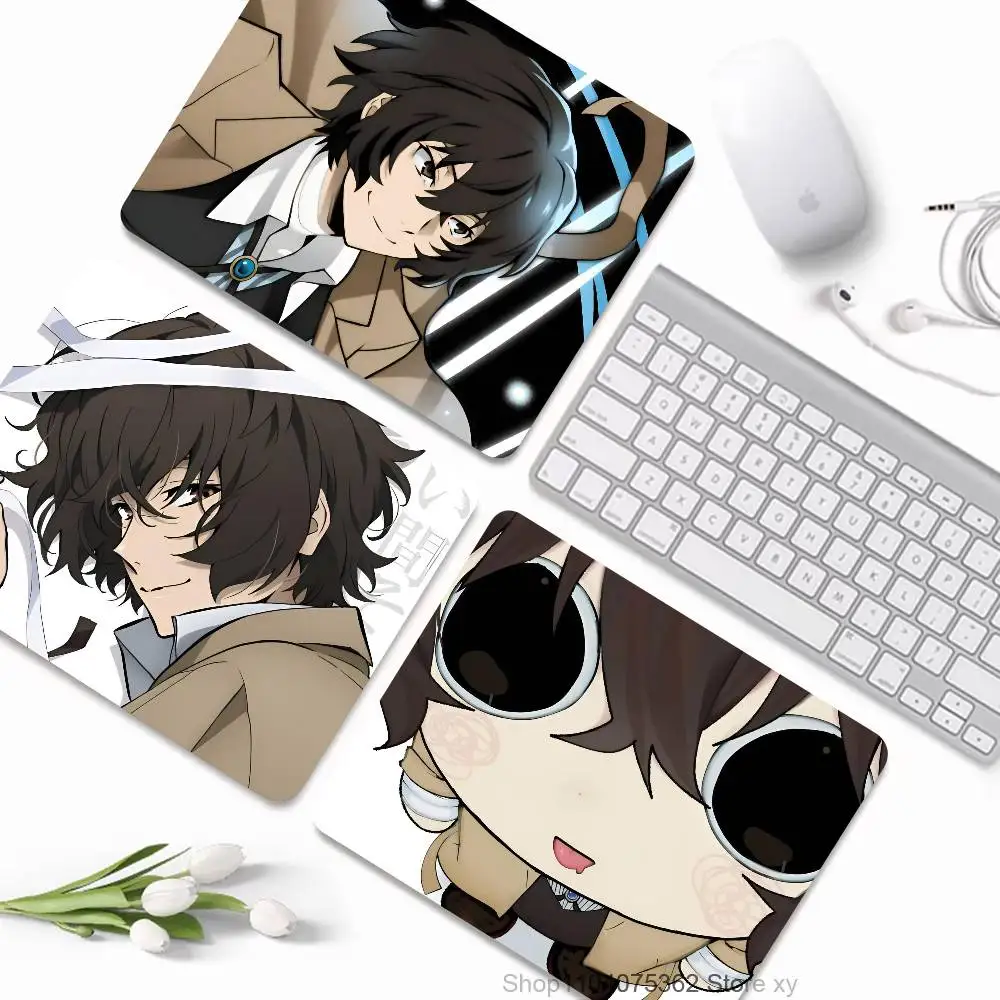 Osamu Dazai Mousepad Small LockEdge Mouse Pad For Gamers Computer Desk Pad Rectangular Anti-slip Rubber