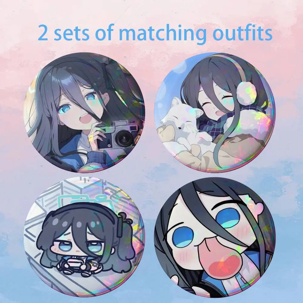 Blue Archive Tendo Arisu Cute HD Print Round Lapel Pins Pretty Derby 2 piece set Round Display Brooches Brooch Badges