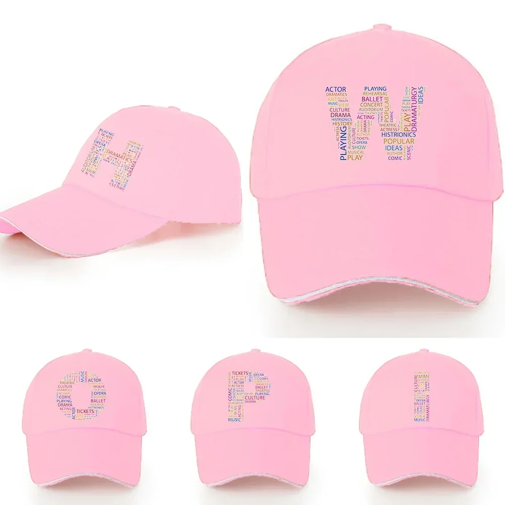 Caps Sun Hat Cap Casual Baseball Cap Snapback Hats for Women Cap Text Letter Pattern Series Sweet Pink Style Visors Adjustable