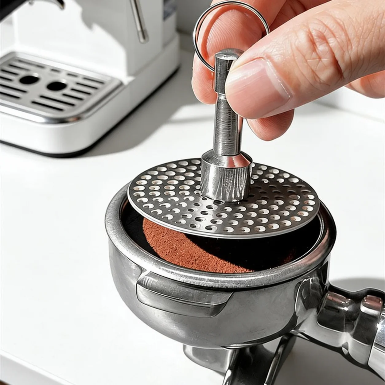 Espresso Puck Screen Magnet Handle Reusable 51/53/58mm Coffee Filter Mesh Super Strong Magnetic Kit Barista Espresso Accessories