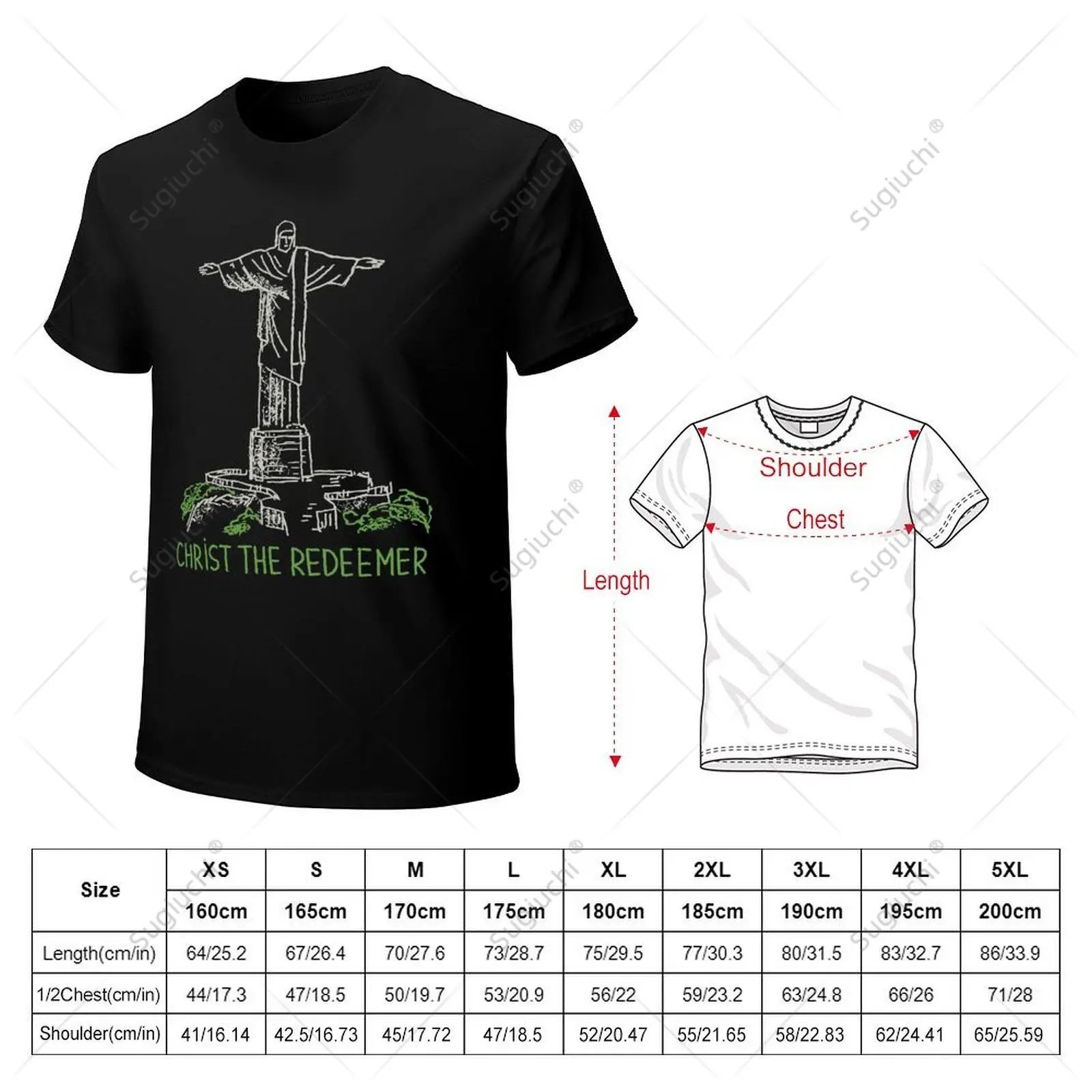 Unisex Men Christ The Redeemer Rio Brazil for Rio De Janeiro Tshirt Tees T Shirts Women Boys 100% Cotton T-Shirt