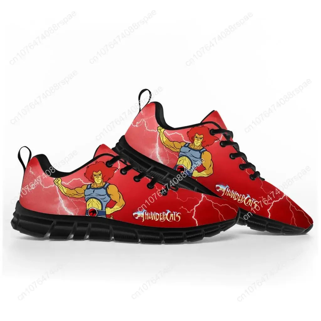 Cartoon Thundercats Strips Sportschoenen Heren Dames Tiener Kinderen Sneakers Custom Hoge Kwaliteit Paar Zwarte Casual Schoen