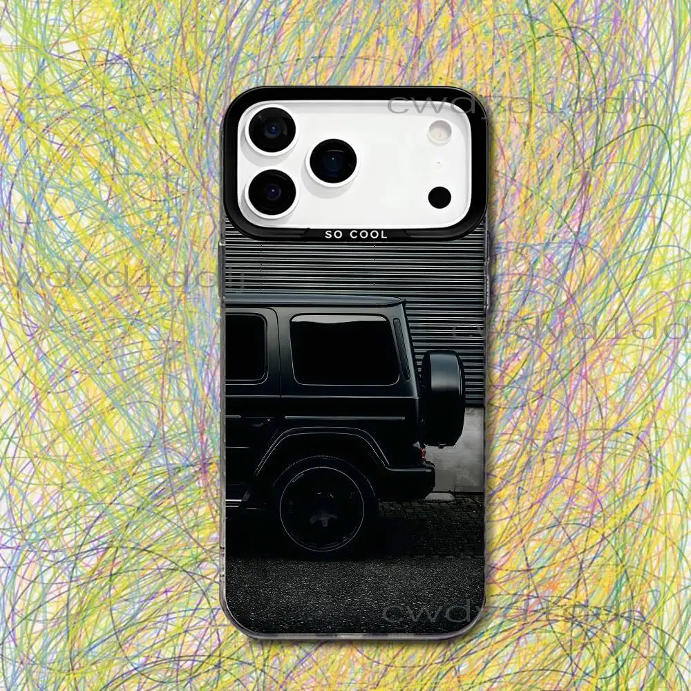 Car M-Mercedes-ES G Phone Case For iPhone 17,16,15,14,13,12,X,8,Pro,Max,Plus,SE4,Air,Mini HD Black IMD Matte view 6