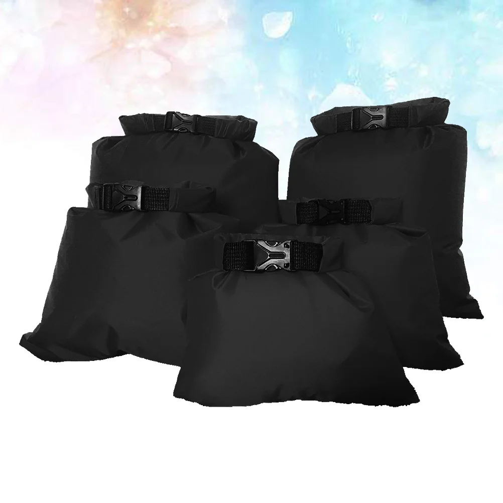 5 pcs Waterproof .5L 2.5L 3.5L 4.5L 6L Roll Top Closure Double Stitched For Camping Boating Kayaking Rafting Drifting