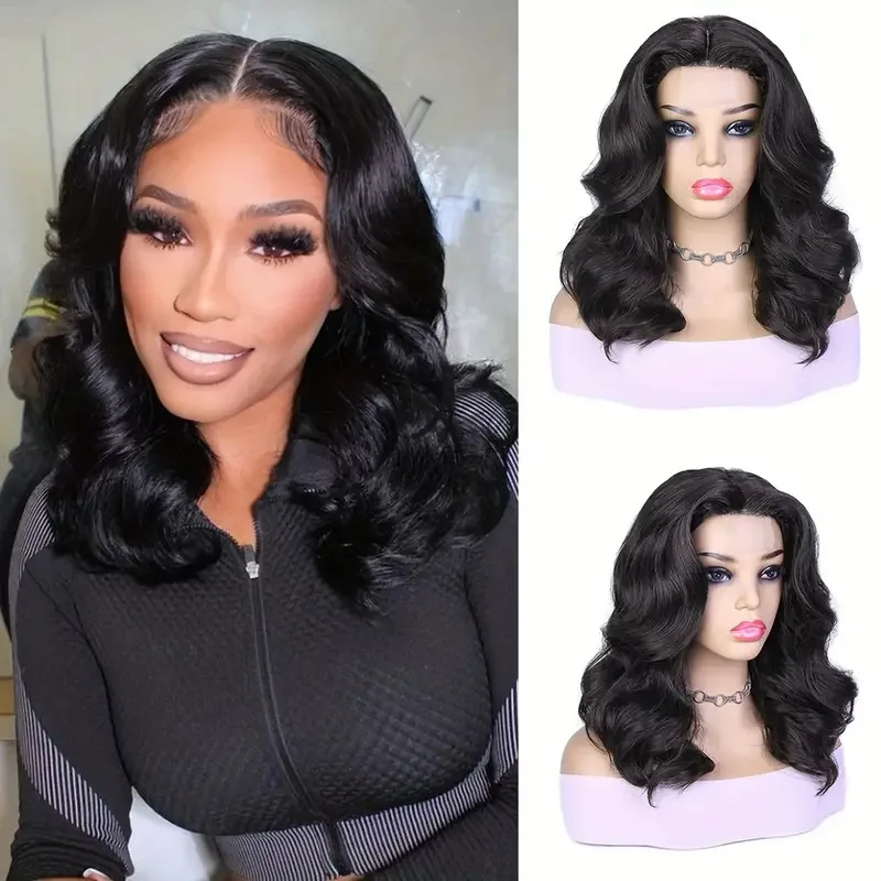 

Front Lace Wig New European and American Style Curly Hair Wig High Temperature Fiber Short Wig Wholesale