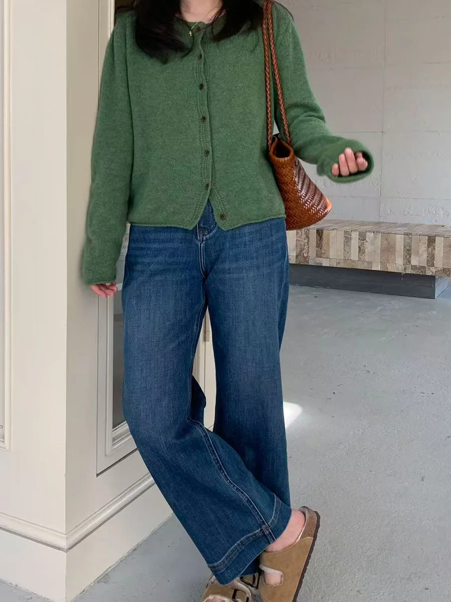 

Новые женские джинсы прямого кроя из денима, маленький размер, эластичные в четырех направлениях, универсальные, стройнящие, комплект из девяти предметов, осень-зима