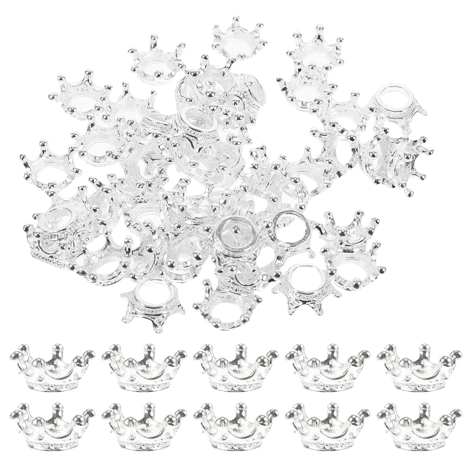 

60pcs Shaped Charms Craft Accessories Jewelry Crowns Decoration Supplies Alloy Pendants for DIY Lightweight Durability