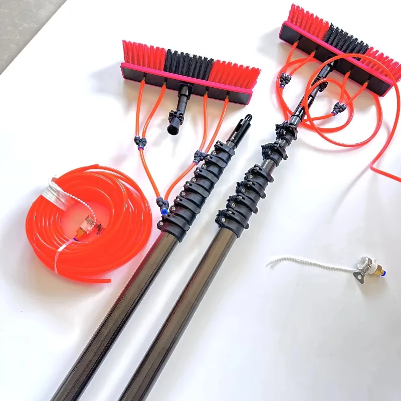 Carbon Window Cleaning ，Pole OEM 35ft、40ft、45ft、60ft Telescopic Carbon Fiber Water Fed Poles with Brush，cleaning Rod