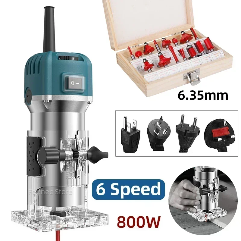 

Electric Trimmer Router Wood Milling Machine 800/2000W Woodworking Laminate Trimmer Carpentry Manual Trimming Power Tools 220V