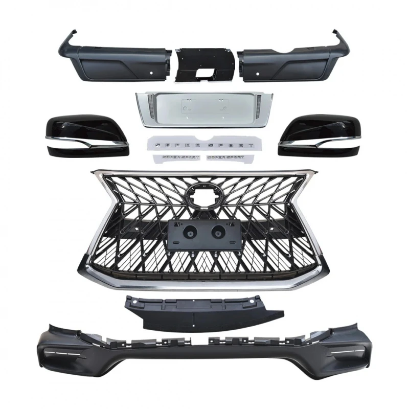 Sturdy Body Kit LX570 Front Rear Bumper Headlight Grille Limited Edition Sport Style Universal Fit Car Guard