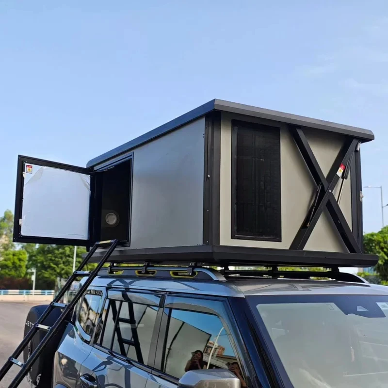 Hot Selling Powered Automatic Lift Rooftop Tent, Aluminum Hard Setup Car Camping Roof Box