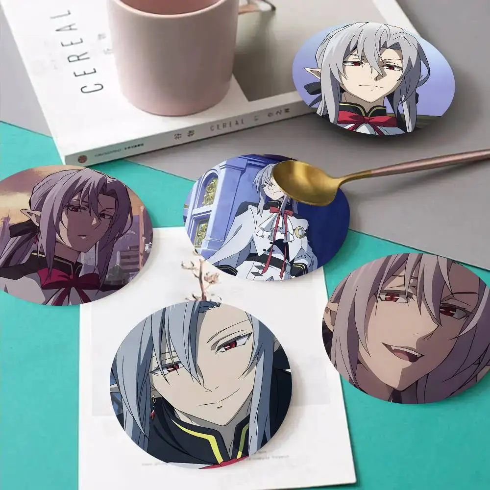 1pc Ferid Bathory Anime Wooden Coaster Colour Printing Cup Mat Home Desk Decoration Gifts