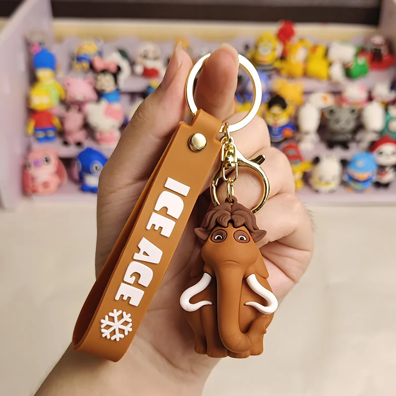 Cartoon Animal Ice Age Keychain Cute Bag Pendant Creative Mammoth Keychain Car Key Pendant