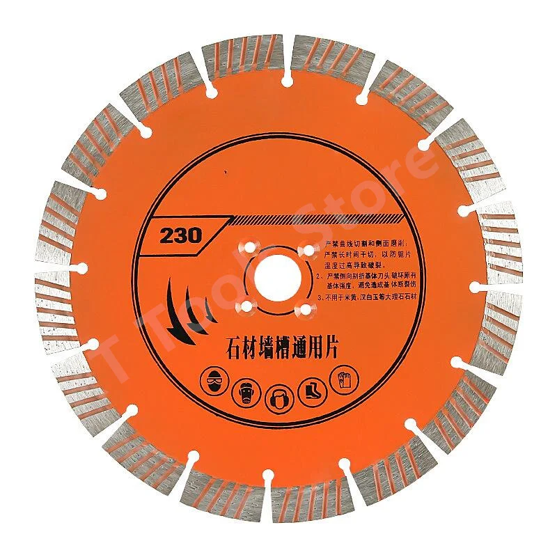 1PC 230mm 9 Inch Diamond Turbo Saw Blade with Slant Protection Teeth for Stone Marble Granite Concrete Cutting Wheel Disc Tools