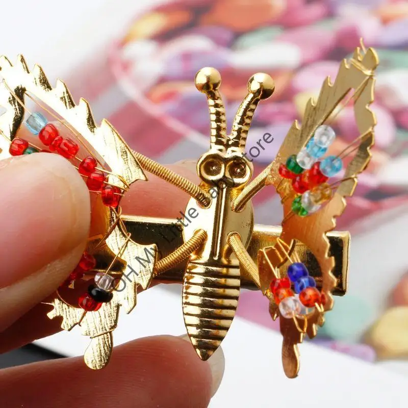 

M76C Colorful Beads Childhood Hair Clips for Butterfly Clip Holiday Hair Styling