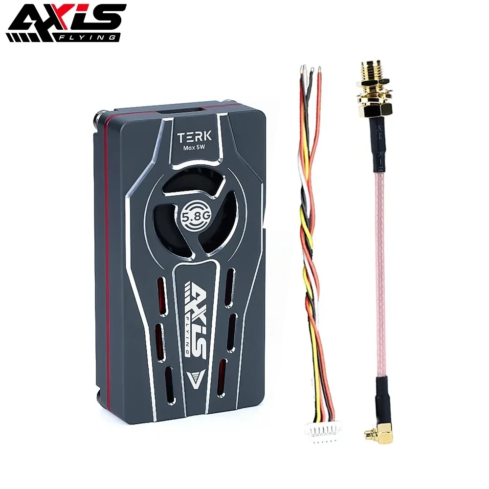 Axisflying TERK 5.8G 5W Analog VTX OSD Video Transmitter 7-36V DC 25mW/400mW/1W/5W for FPV Freestyle RC Long Range Drone Parts