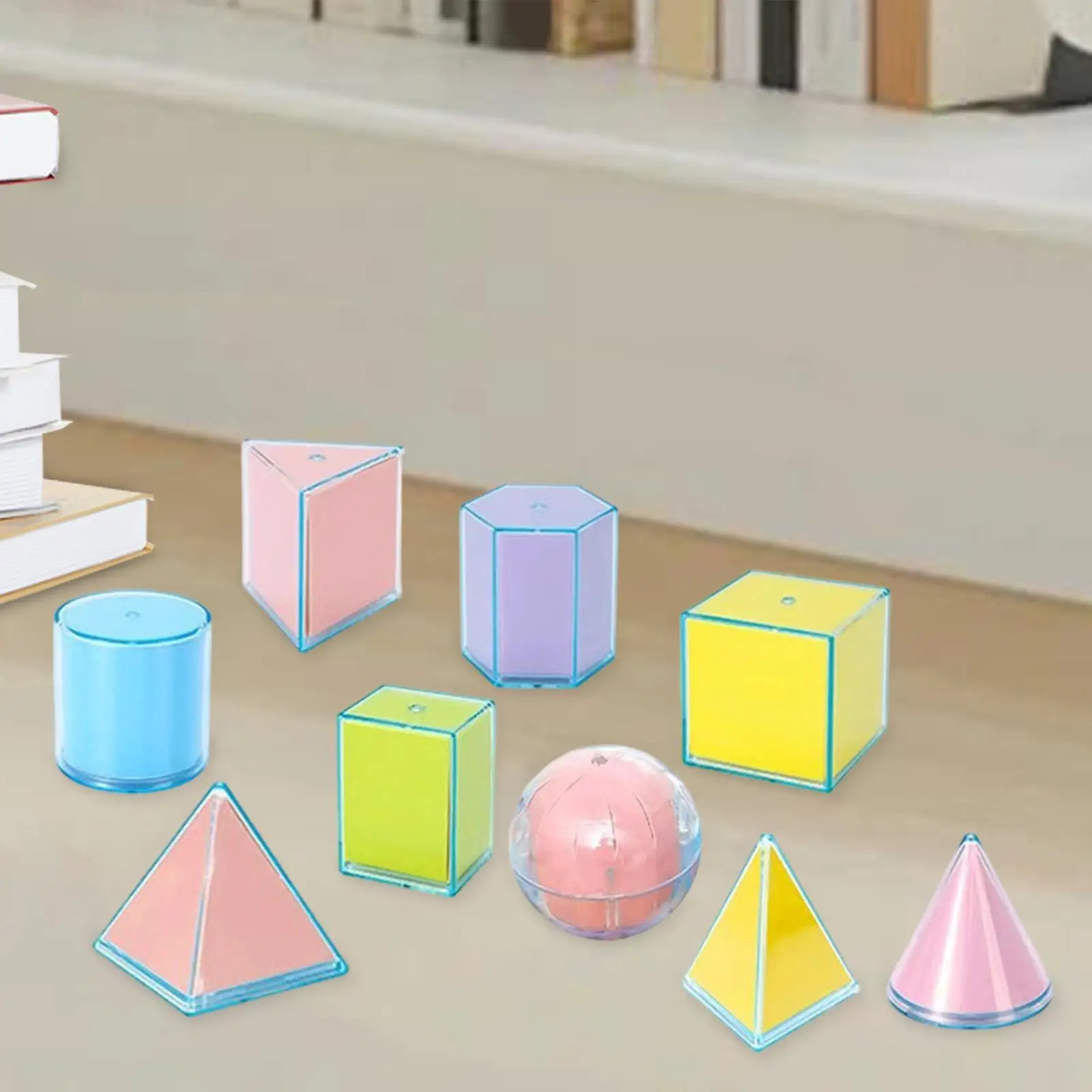 

9 Pieces Folding Geometric Shapes Geometric Solids Multicolored Shapes for Kindergarten