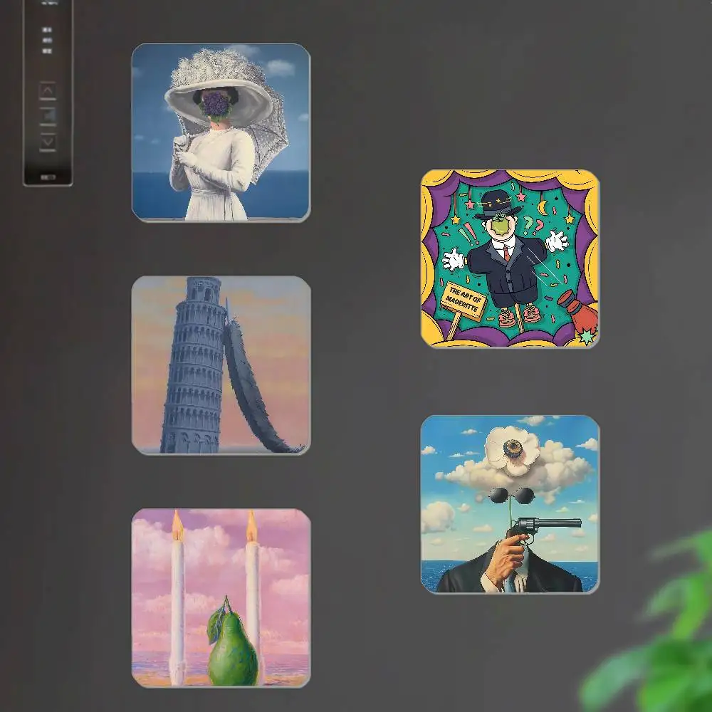 يمكن استخدام ملصقات مربعة مغناطيس الثلاجة ريني فرانكويس غيسلين ماغريت لتخصيص تذكارات أو هدايا مثالية. #2