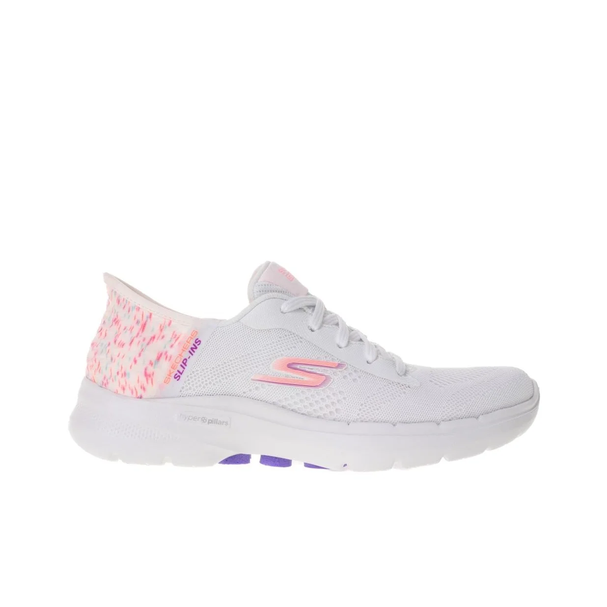 Skechers Go Walk Hands Free Slip Ins Low top Walking Shoes Women's White Pink 124627-WMLT view 3