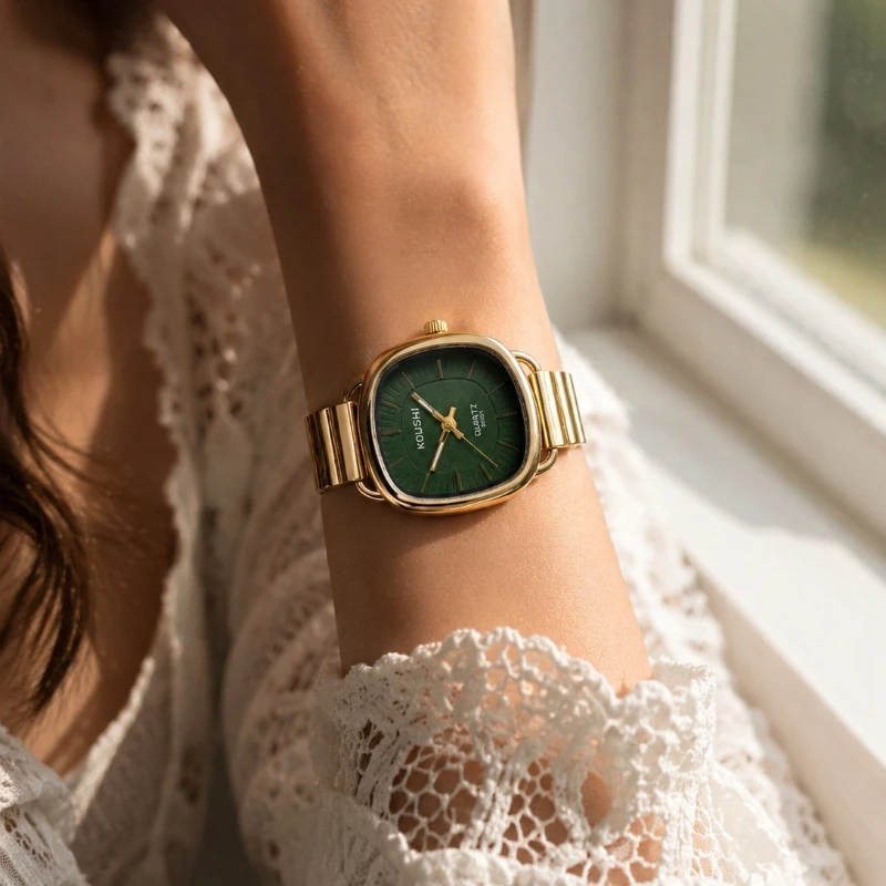 Minimalist Retro Irregular Dial Ladies Watch Fashion Simple Analog Women's Quartz Wristwatch Luxury Elegant Gift for Women Girls