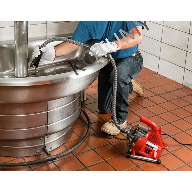 220V Autofeed Electric Sewer Pipe Dredging Machine Toilet Kitchen 19-28MM Pipe Cleaning Machine Pipe Dredger Drain Cleaner