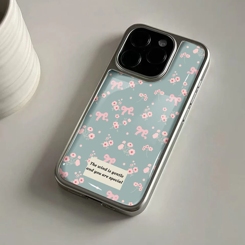 Ins u sind eine spezielle Hydrogel-Rückplatte, silberne, stoßfeste Handyhülle mit Rand für iPhone 17, 16, 15, 14 Pro Max