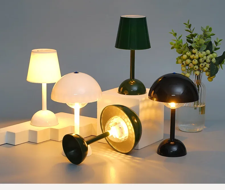 Minimally Designed Mushroom Table Lamp Bedroom Bedside LED Ambient Night Light Creative Nordic Decorative Ornament Mini Light