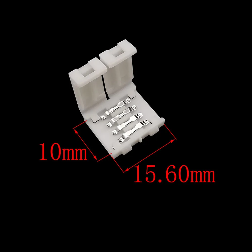 5Pcs Rgb Led Strip Solderless Snap Connector 4 Pin 10Mm Voor Aansluiting Extension 5050 3528 Led Rgb strip Licht