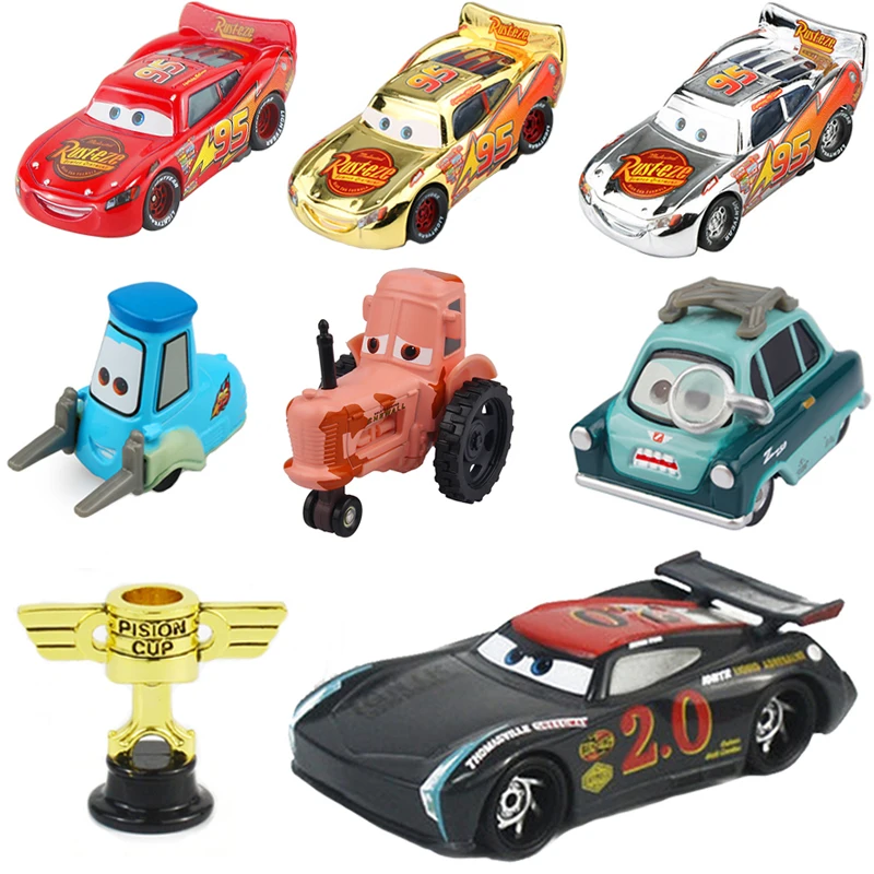 Disney Pixar Cars 3 2 Lightning McQueen Mater Chick Hicks Sheriff 1:55  Diecast Vehicle Metal Alloy Car Toys Christmas Gift Boys